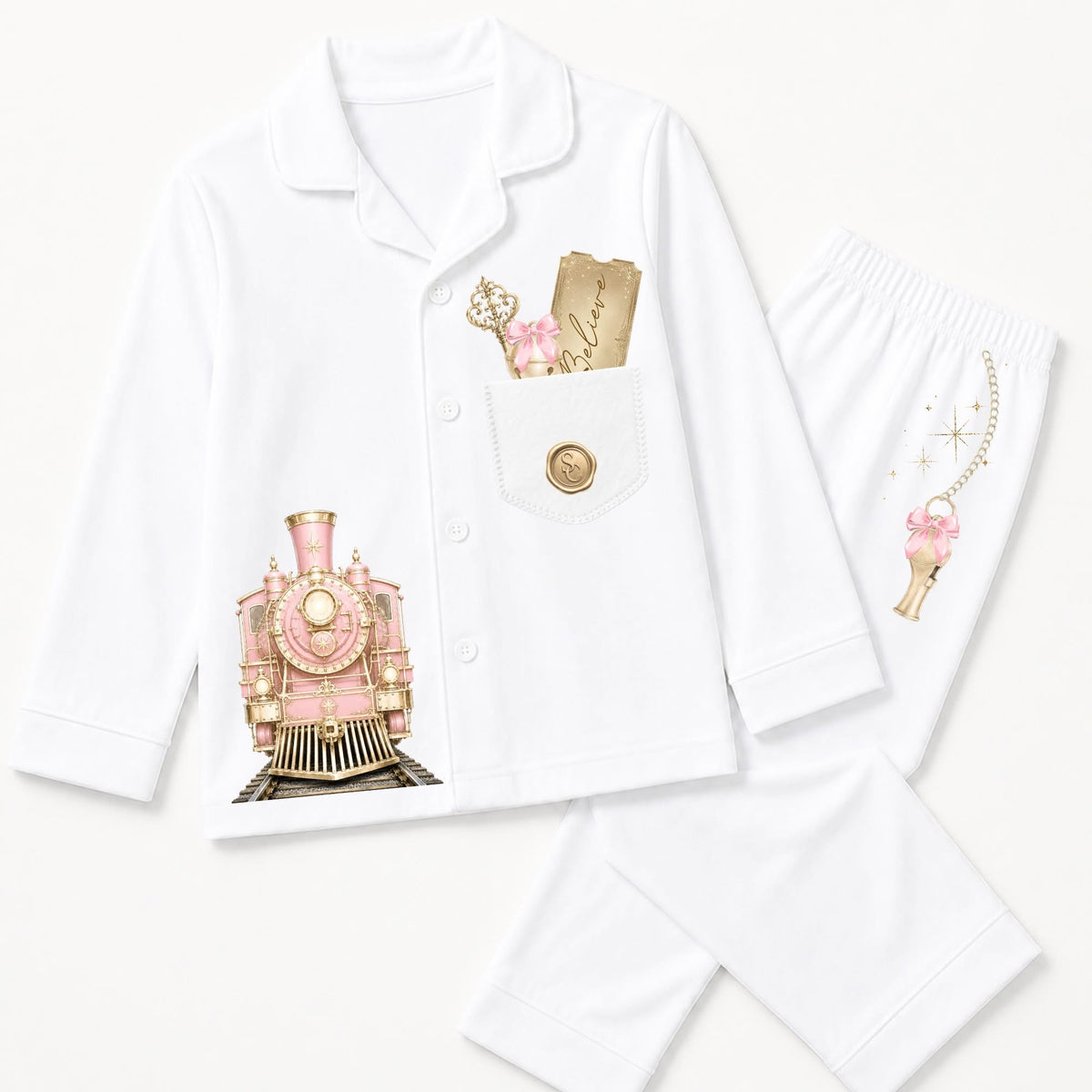 Personalised Believe Christmas Pyjamas | Kids Christmas PJs