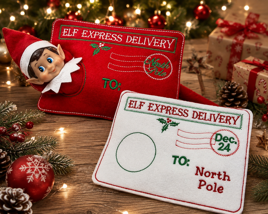 Personalised Christmas Elf Arrival Felt Envelope