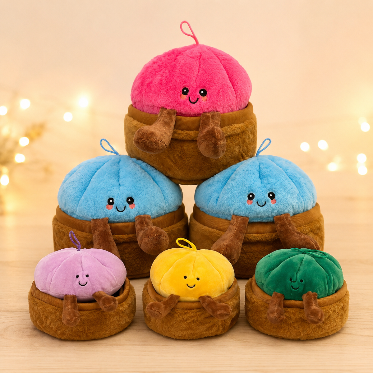Personalised Dumpling Plush in Steamer Basket – Small or Large