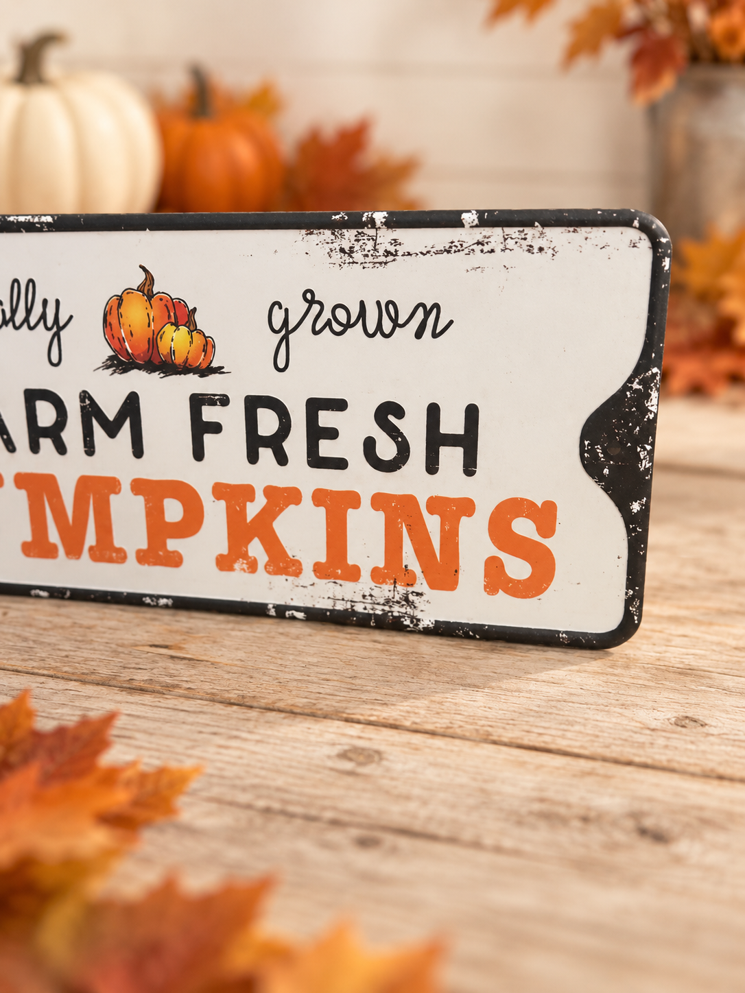 Farm Fresh Pumpkins Hanging Metal Sign – Autumn Décor