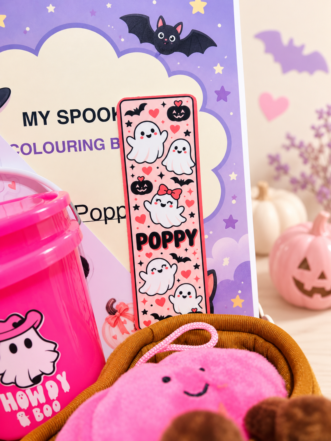 Personalised Pink Halloween Boo Basket