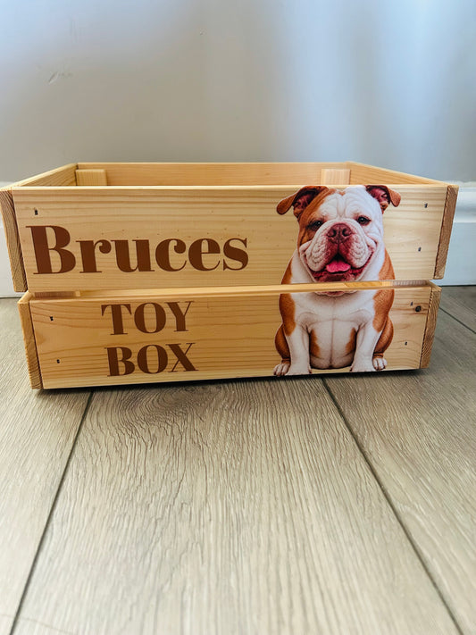 Personalised Pet Photo Wooden Toy Box